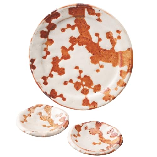 志野焼梅文皿揃