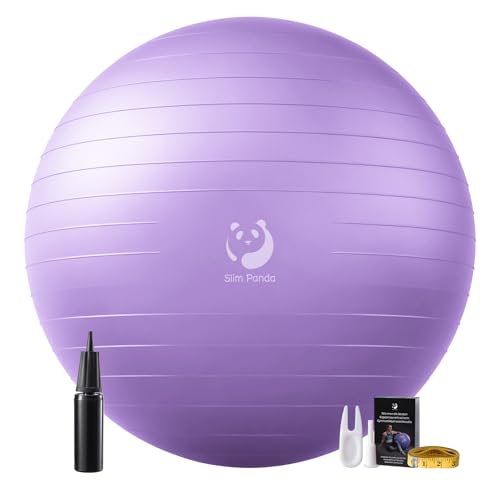 Slim Panda Gymnastikball, 55-85CM Explosionsgeschützt Pezziball Sitzball mit Pumpe, Trainingsball Fitnessball für Senioren Therapie,Schwangerschaft, Fitness, Balance Training Slim Panda Gymnastikball, 55-85CM Explosionsgeschützt Pezziball Sitzball mit Pumpe, Trainingsball Fitnessball für Senioren Therapie,Schwangerschaft, Fitness, Balance Training