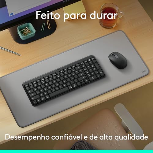 Combo Teclado e Mouse Sem Fio Logitech MK250 Bluetooth com Conectividade Rápida e Fácil, Design Compacto, Mouse Ambidestro, L