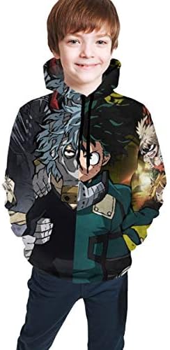Yuanjutang My Hero Academia Casual Long Sleeve Pullover Kids Hoodies Hooded With Pockets For Boys Girls