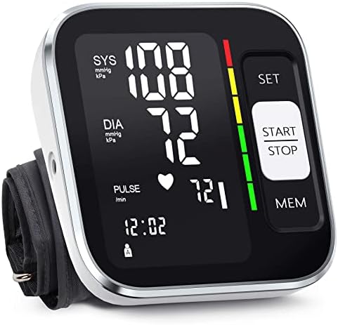 Blood Pressure Machine Upper Arm Blood Pressure Monitor with Voice LED Backlit Display 2 x 240 Reading Adjustable Cuff 8.7"-15.7" with Carry Pouch