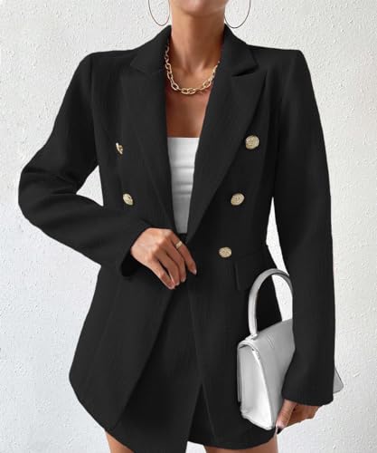 Mina Self Tweed Blazer Jackets for Women 2023 New Fall Winter Fashion Blazer Open Front Work Jacket with Pocket2