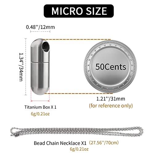 Autuveen Porta-pílulas de titânio, pequeno estojo de comprimidos para carteira, caixa de comprimidos
