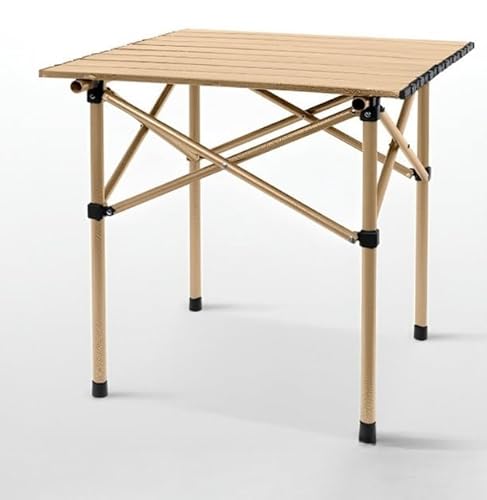 Mesa Dobrável Metal Portátil Multiuso Alumínio 50x53 Bolsa Bege