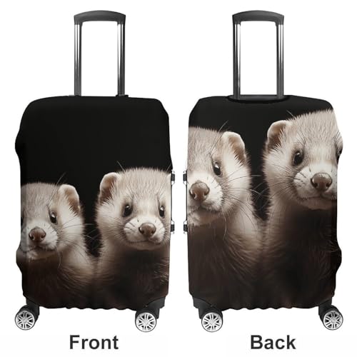 Travel Luggage Cover Suitcase Protector Ferrets Elastic Washable Stretch Suitcase Protector Anti-Scratch Travel Suitcase Cover Fit 18-32 Inch Luggage3