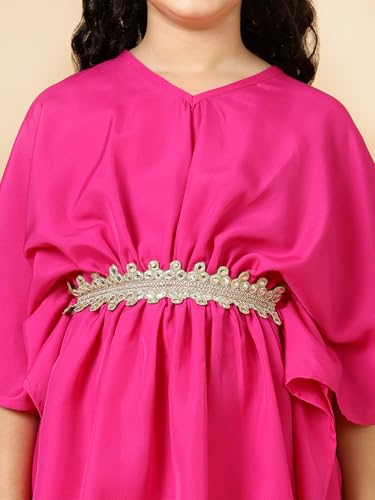 Image of A.T.U.N. (ALL THINGS UBER NICE) Girls Solid Kaftan with Flared Pant Set | Stylish Clothing Set