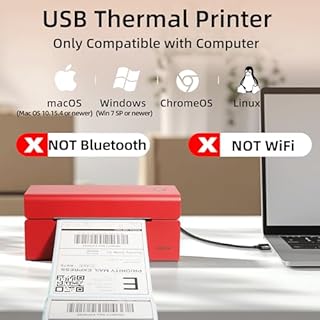 ORGSTA stampante etichette adesive termica etichettatrice spedizione 4x6 (10x15cm) Supporta Solo Connessione USB, Compatibile con Amazon, Shopify, Ebay, DHL, DPD