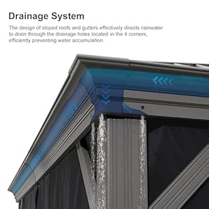   PURPLE-LEAF-14-x-20-Patio-Hardtop-Gazebo-with-Light-Metal-Roof-Heavy-Duty-Wind-Resistance-Outdoor-Permanent-Large-Pavilion-Gazebo-for-Patio-Deck-and-Garden-Netting-and-Curtains-Included-Light-Grey