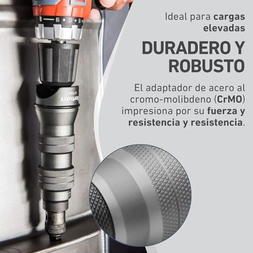 Miniatura 5 de Accesorio Para Remachadora Para Taladro Y Atornillador Herramienta De Remachado Para Aluminio, Acero Y Acero Inoxidable Adaptador Para Remaches De 2,4-4,8 Mm Pistola De Remaches Adaptador