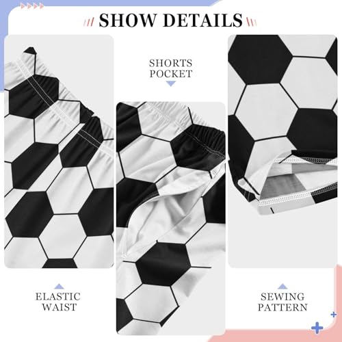 Boys Pj Pants White Soccer Ball Soft Kids Joggers Long Lounge Bottoms with Elastic Waist & Pockets 6-14 Years4