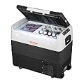 VEVOR Car Refrigerator, 12 Volt Car Refrigerator Fridge, 58 QT/55 L Dual Zone Portable Freezer, -4?-50? Adjustable Range, 12/24V DC and 100-240V AC Compressor Cooler for Outdoor, Camping, Travel, RV