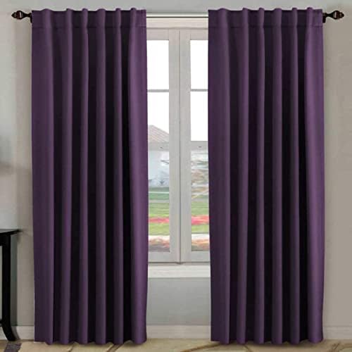 Roslynwood Purple Orchid Velvet Curtains - 52x84 Inch Blackout Drapes For Living Room, Set Of 2
