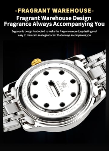 Image of OLEVS Mens Wrist Watch Green Big Face Luxury Dress Stainless Steel Analog Quartz Waterproof Chain Watch for Men Date