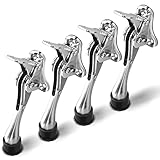 4Pcs One Touch Kickdown Door Stop Heavy Duty, 5.5in Kick Down Door Stoppers for Bottom of Door, Meta
