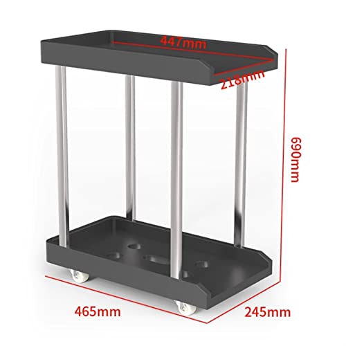 Soporte móvil para CPU de escritorio, soporte para torre de PC con almacenamiento - Estante rodante de 2 niveles con 6 ruedas giratorias miniatura 2
