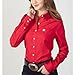 Cinch Ladies Red Long Sleeve Button Down Shirt Red S