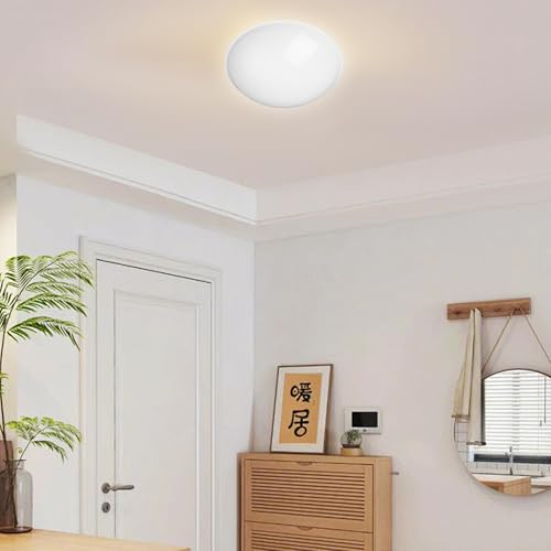 Image of Round Ceiling Light Cover Sturdy Lampshade for Easy Installation Elegant Light Fixture Shade for Bedroom Living and Study