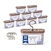 Disposable Dehumidifier Bags - Box - 2-In-1 Condensation Absorbers for Flat Surfaces & Hanging - Compact 500ml Moisture Absorber Dehumidifiers for Home, Kitchen, Wardrobe, Garage, Basement - 10 Pack