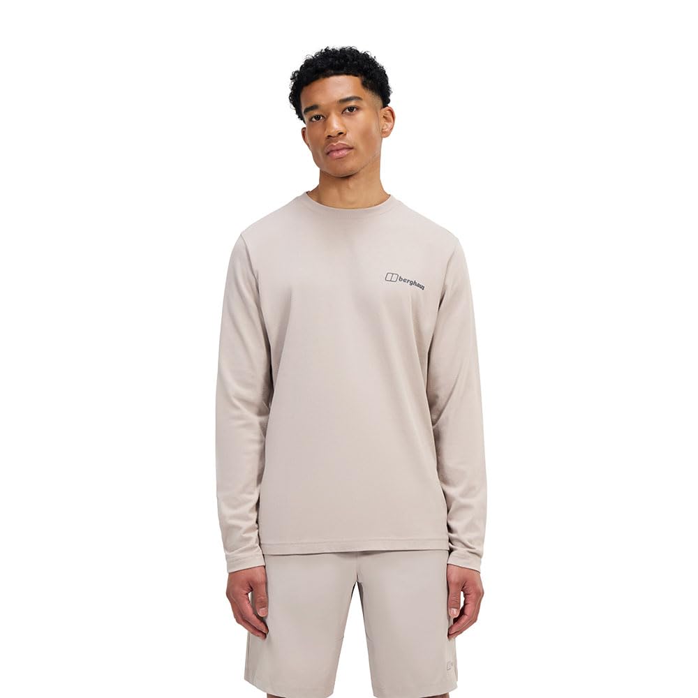 Berghaus Men's Grappled T-Shirt | 100% Cotton Non-Technical T-Shirt, Taupe, 3XL