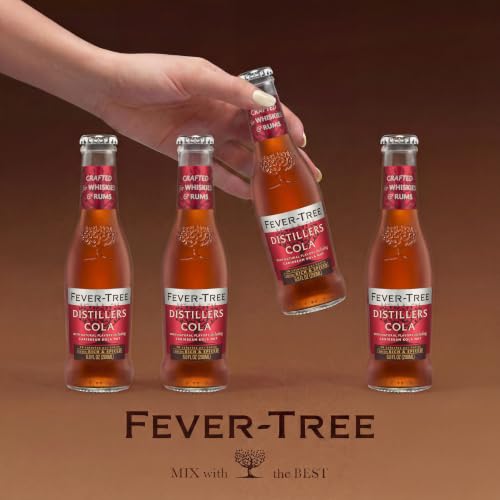 Image of Fever-Tree Distillers Cola - Premium Soda Mixer for Cocktails and Mocktails, 6.8 fl oz Bottles, Pack of 4 - Naturally Sourced, Non-GMO