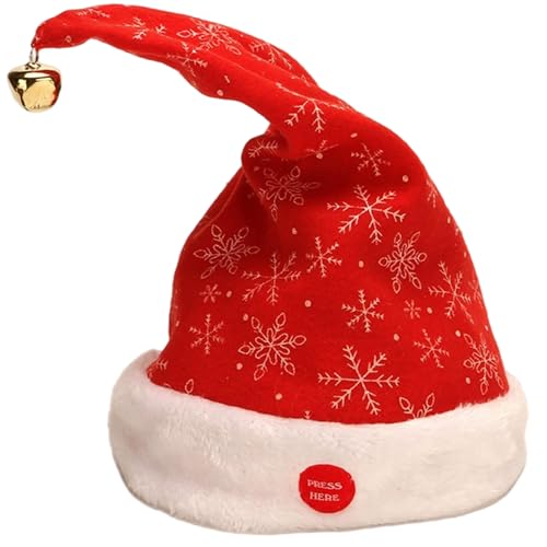 Chapeau de Père Noël électrique en velours pelucheux qui bouge
