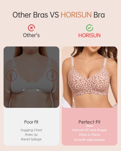Image of HORISUN No Underwire Seamless Full Coverage Bras for Women Regular & Plus