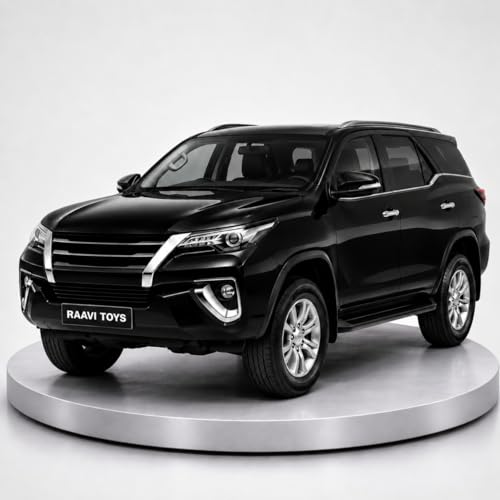 Image of Fortuner 1:32 Scale Die-Cast Pull Back Metal SUV Car | Openable Doors, Boot, Light & Musical Toy for Boys | Realistic Design with Smooth Action Premium Toy Car for Kids (Black)