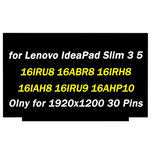 Replacement for Lenovo IdeaPad Slim 3 5 16IRU8 16ABR8 16IRH8 16IAH8 16IRU9 16AHP10 16IRH10 16IRH10R Type 82X8 82XR 83E7 83EN 83ES 83KB 83K2 16.0