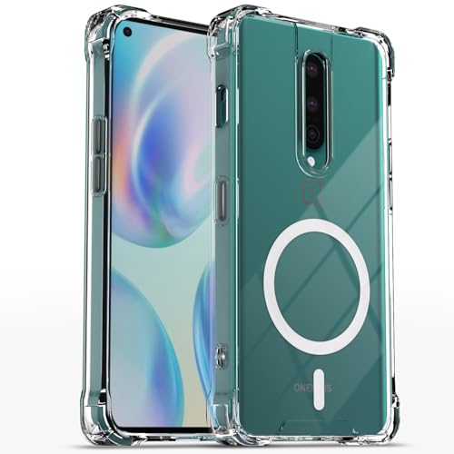 Image of Pikkme Back Cover for OnePlus 8 Mag-Safe Shockproof PC + TPU Protective Case Magnetic Support Bumper Case (Transparent Mag-Safe)