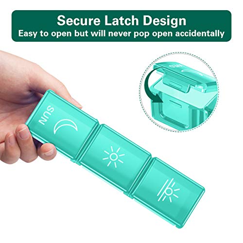 Image of BUG HULL Weekly Pill Organizer 3X a Day, Daily 7 Day Medicine Pill Organizer 3 Times a Day, Travel Pill Case Container for Vitamins, Supplements