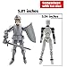 enttgo Fine 3D Printed 8.95-inch Medieval Knight T13 Figure, Full Body Mechanical Movable Toy, Metallic Silver Craft Toy, Table Decoration, for Kids/Friends (5.81-inch Medieval Silver)