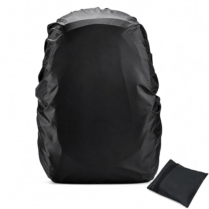 Waterproof Backpack Rain Cover for 45-50L Bags, Foldable | Anti-Slip Buckle Straps, Reflective Strip, Includes Storage Pouch, Tear Resistant Polyester, Hiking & Trekking Use-image-3
