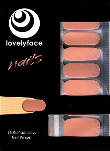 Lovelyface Nails - Sparky - Uni - Classic - Nail Wraps - 16 faux ongles autocollants longue durée - Non toxiques Cover