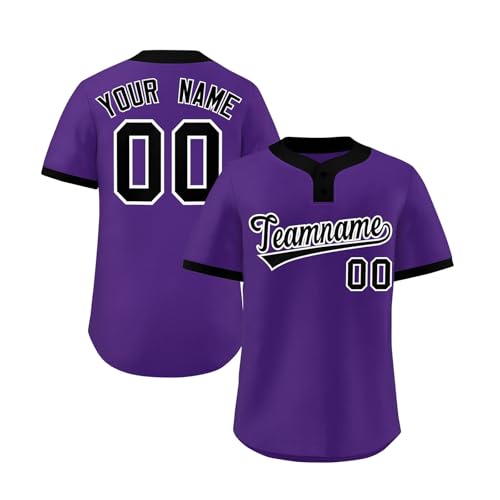 Generic - Maillots de baseball personnalisés Uniformes d'équipe personnalisés pour hommes, femmes, garçons et filles. Ajoutez votre nom, numéro ou logo, 2-Violet, S
