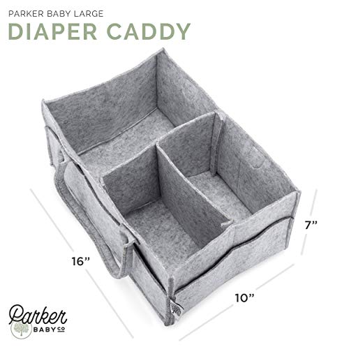 Parker Baby Diaper Caddy - Nursery Storage Bin And Car Organizer For Diapers And Baby Wipes - Large, Grey #TOP2