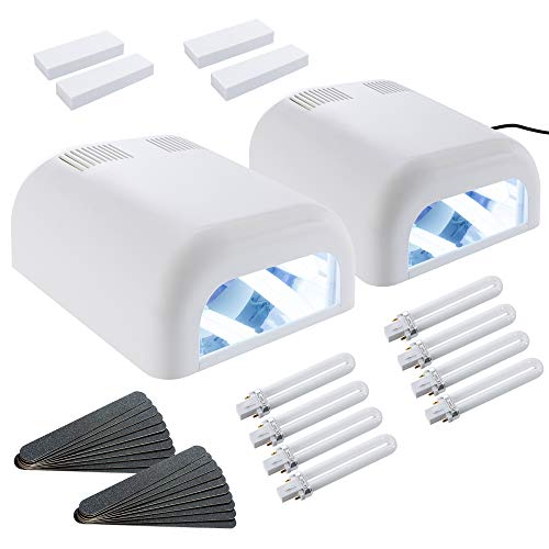 2 x UV Lichthärtungsgeräte UV Lampe inklusive 16 Röhren + 20 Feilen + 4 Buffer
