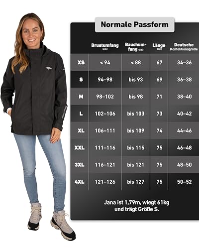Valkental - Reflektierende & Wasserdichte 3in1 Jacke Damen [Fleece Zipp-In & Verstaubare Kapuze] Geeignet als Winterjacke, Regenjacke & Fahrradjacke - 10.000mm Wassersäule - Doppel Reißverschluss