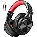 OneOdio A70 Cuffie Bluetooth Over Ear, Cuffie Cablate e Wireless Stereo con Microfono, 72 Ore di Riproduzione CVC 8.0 Jack 3,5 mm e 6,35 mm Pieghevole Cuffie per DJ Chitarra Cellulare PC(Nero rosso)