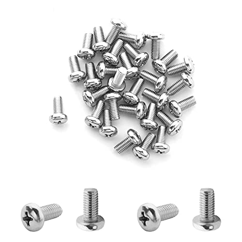 MroMax 30Pcs M5 x 10mm Pan Head Phillips Machine Screws, 304 Stainless Steel 18-8, Fully Thread, Metric Silver Gray Cross Head Screws Bolts