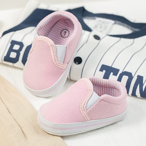 Image of Infant Baby Boys Girls Canvas Sneaker Toddler Slip On Anti Skid Newborn First Walkers Candy Shoes for 0-18 Months