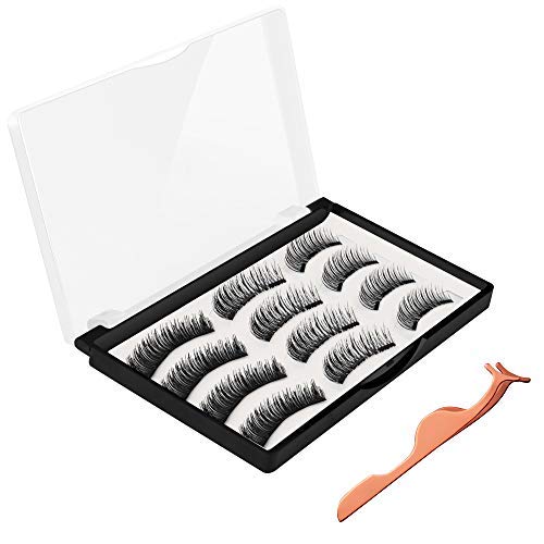 Magnetic False Eyelashes, JDO Upgraded 3D Magnetic Eye Lashes (12 PCS), Reusable Handmade Fake Eyelashes No Irritation No Allergy 3 Styles Lashes with Applicator for Party Dating Wedding