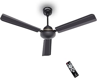 DIGISMART Storm 1200 MM BLDC Ceiling Fan with Remote, 28W Energy Efficient, 225 CMM Air Delivery, 65% Power Saving, Low Noise, Reverse Mode, Smart Memory, 3 Blade, 5 Year Warranty, Smoke Brown
