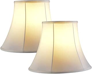 2 Pack Small Lamp Shade, Aisun Bell Fabric Lamp shade for Table Lamp and Floor Lamp. 7x12x10.6 inch, White Satin Fabric Hand Crafted, Spider - coolthings.us