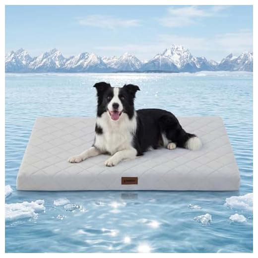 ZOMISIA Cooling Dog Bed for Crate, Q-Max>0.5 Cooling Mat with Removable Washable Cover, Orthopedic Egg Crate Foam Summer Pad for Extra Large Dogs, 41x27 Inch, Grey