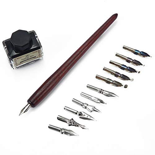 Opendgo Calligraphy Pens Set -Wooden Dip Pen Handcrafted Calligraphy Set thumb #6