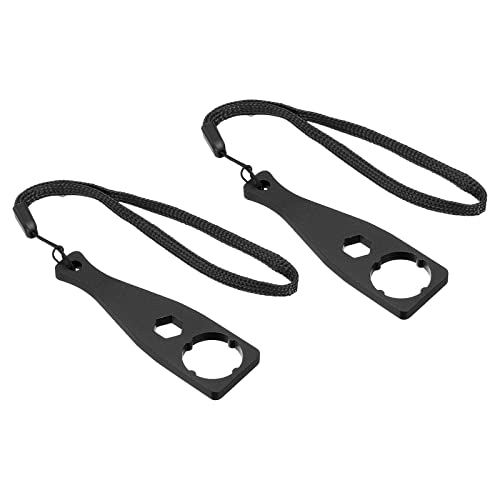 PATIKIL 2 Pack Aluminium Alloy Camera Tighten Knob Bolt Nut Screw Wrench with Lanyard for Action Camera Black