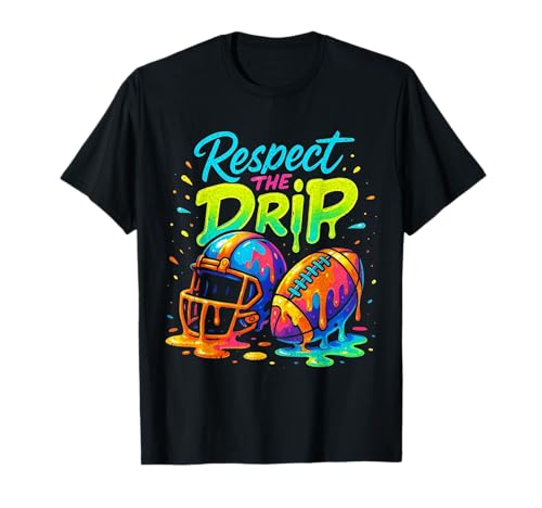 Football Drip Ice Cream QB RB Lineman WR Football Lovers T-Shirt
