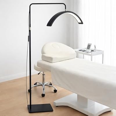 Hi_friend 23 inch Half Moon Lamp, Portable Esthetician Lash Light for Lash Tech, Eyelash Extension Arched LED Floor Light, Lashing Lamp for Beauty, Skincare, Lashes, Lash Tech Light, Tattoo Light