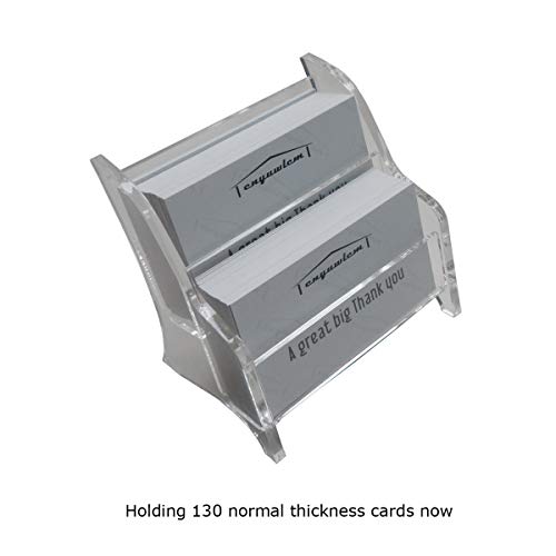Enyuwlcm Acrylic 2 Tier Business Card Holder Display for Desk Elegant Business Card Stand for Office Counter Clear - Thumbnail 7