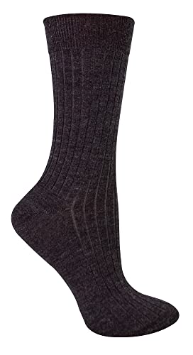 Womens Merino Wool Socks | Steven | Outdoor Lightweight Cushion Thick Boot Socks (7-9, Dark Grey)